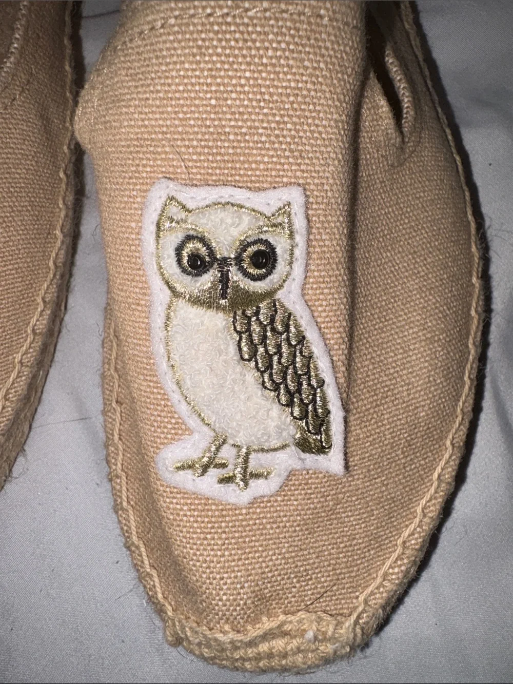 Soludos Gilded Owl Smoking Espadrilles Embroidered Slip On Canvas Shoes Women 8